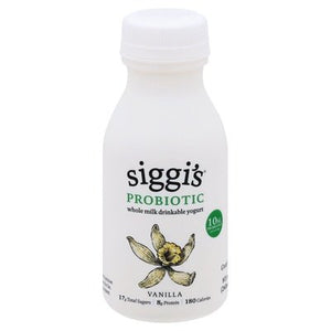 Siggis Drinkable Yogurt Vanilla Whole Milk Probiotic 9/8 OZ [UNFI #2281582] [ebt]