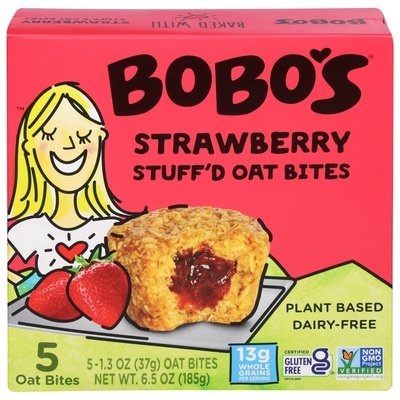 Bobos Oat Bars Oat Bites Strawberry Stuffd 6/5/1.3OZ [UNFI #2497634] [ebt]