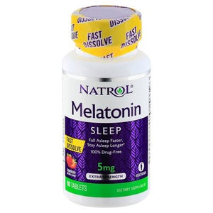Natrol Melatonin Sleep Extra Strength 5 Mg Tablets Strawberry 90 Tab [UNFI #0611814]