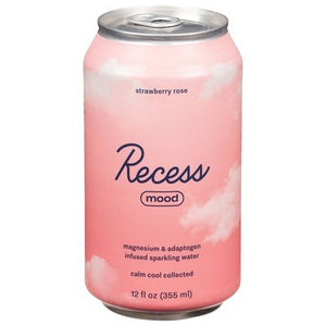 Recess Sparkling Water Strawberry Rose Mood 12/12 OZ [UNFI #2765154] [ebt]