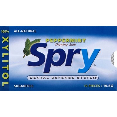 Spry Chewing Gum Sugarfree Peppermint 20/10 CT [UNFI-CARLISLE #1701309] [ebt]