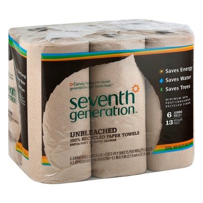 Seventh Generation Paper Towels Jumbo Rolls Unbleached 2-Ply 4/6/120 CT [UNFI #1168681]