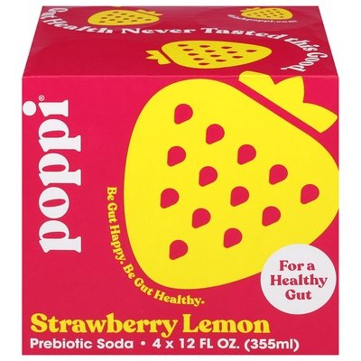 Poppi Prebiotic Soda Strawberry Lemon 6/4/12 OZ [UNFI #2941151] [ebt]