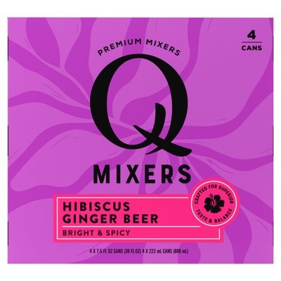 Q Drinks Ginger Beer Hibiscus Bright & Spicy 6/4/7.5 OZ [UNFI #2596583] [ebt]