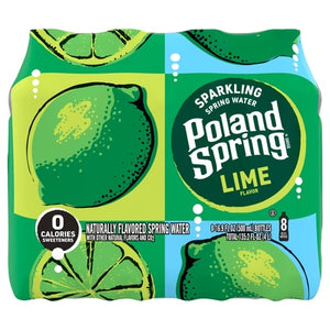 Poland Spring Spring Water Lime Flavor Sparkling 3/8/16.9OZ [UNFI #02248664] [ebt]