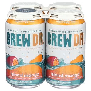 Brew Dr Kombucha Kombucha Organic Island Mango 6/4/12 OZ [UNFI #02735298] [ebt]