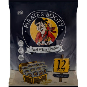 Pirates Booty Rice & Corn Puffs Aged White Cheddar 12 Pack 12/12/.5 OZ [UNFI #02902526] [ebt]