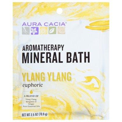 Aura Cacia Mineral Bath Aromatherapy Ylang Ylang Euphoric 6/2.5 OZ [UNFI-CARLISLE #682450]