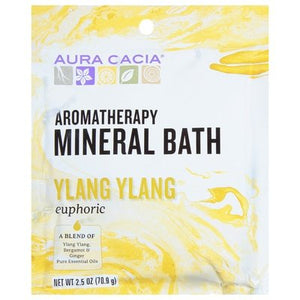 Aura Cacia Mineral Bath Aromatherapy Ylang Ylang Euphoric 6/2.5 OZ [UNFI-CARLISLE #682450]
