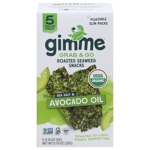 Gimme Seaweed Snacks Sea Salt & Avocado Oil Grab & Go Roasted Value Pack 6/.7 OZ [UNFI #2870335] [ebt]