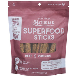 Dog Treat Naturals Superfood Sticks Beef & Pumpkin 6/10 OZ [UNFI-CARLISLE #3022944]