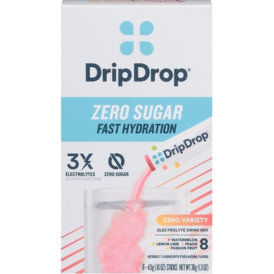Drip Drop Hydration Inc. Electrolyte Drink Mix Zero Sugar Assorted 1/8 CT [UNFI-CARLISLE #03143963] [ebt]