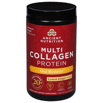 Ancient Nutrition Multi Collagen Protein Lemon Ginger Flavor Gut Restore 8.4 OZ [UNFI-CARLISLE #2738714]