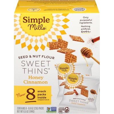 Simple Mills Sweet Thins Honey Cinnamon Seed & Nut Flour 4/6.5 OZ [UNFI #03172079] [ebt]