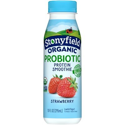 Stonyfield Organic Organic Probiotic Strawberry Lowfat Yogurt Protein Smoothie 12/10 OZ [UNFI #167155] [ebt]