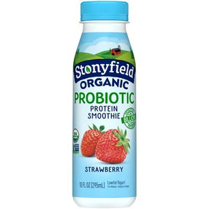 Stonyfield Organic Organic Probiotic Strawberry Lowfat Yogurt Protein Smoothie 12/10 OZ [UNFI #167155] [ebt]