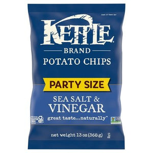 Kettle Brand Potato Chips Sea Salt & Vinegar Party Size 9/13 OZ [UNFI #2342384] [ebt]