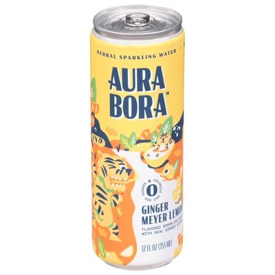 Aura Bora Herbal Sparkling Water Ginger Meyer Lemon 12/12 OZ [UNFI #2857209] [ebt]
