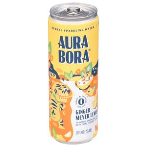 Aura Bora Herbal Sparkling Water Ginger Meyer Lemon 12/12 OZ [UNFI #2857209] [ebt]