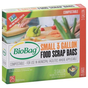 Biobag Food Scrap Bags Compostable Small 3 Gallon 12/25 CT [UNFI #586453]