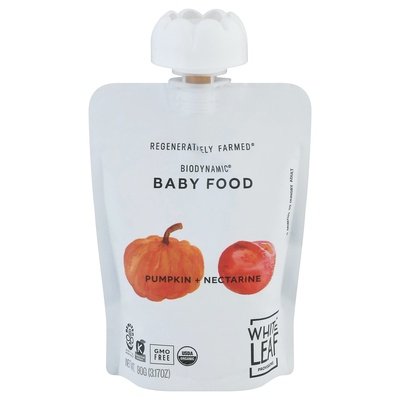 White Leaf Provisions Baby Food Pumpkin + Nectarine 6/90 GRM [UNFI-CARLISLE #2664936] [ebt]