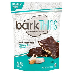 Bark Thins Snacking Chocolate Dark Chocolate Coconut & Almond Family Size 9/10 OZ [UNFI #2518595] [ebt]