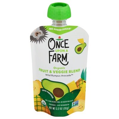 Once Upon A Farm Fruit & Veggie Blend Organic Wild Rumpus Avocado 8/3.2 OZ [UNFI #2134757] [ebt]