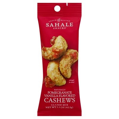 Sahale Snacks Glazed Mix Cashews Naturally Pomegranate Vanilla Flavored 9/1.5 OZ [UNFI-CARLISLE #1265040] [ebt]