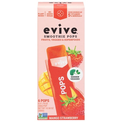 Evive Inc. Smoothie Pops Mango Strawberry 6/6/1.76 Z [UNFI #03051430] [ebt]