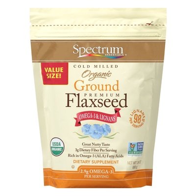 Spectrum Essentials Cold Milled Organic Ground Premium Flaxseed Dietary Supplement 1/24 OZ [UNFI-CARLISLE #1258532] [ebt]
