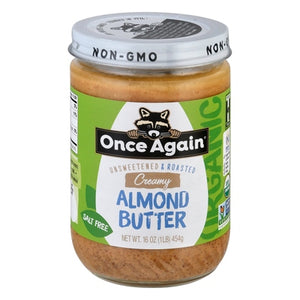 Once Again Almond Butter Salt Free Creamy 6/16 OZ [UNFI #02614873] [ebt]