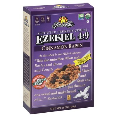 Food For Life Cereal Sprouted Crunchy Cinnamon Raisin 6/16 OZ [UNFI #447193] [ebt]