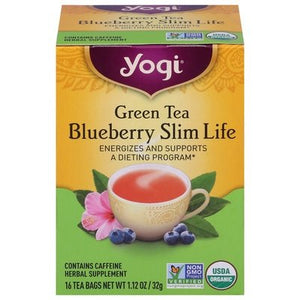 Yogi Green Tea Blueberry Slim Life Tea Bags 6/16 Bag [UNFI #0712570] [ebt]