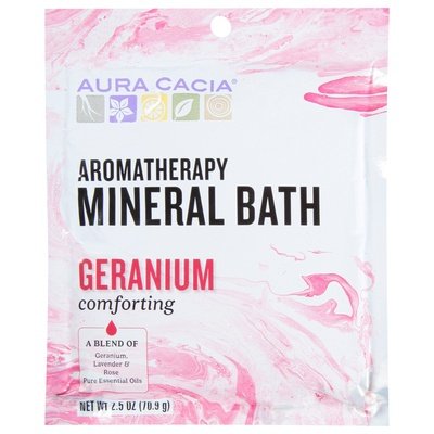 Aura Cacia Mineral Bath Aromatherapy Geranium Comforting 6/2.5 OZ [UNFI-CARLISLE #682476]