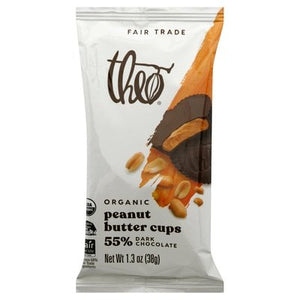 Theo Chocolate Peanut Butter Cups Organic 55% Dark Chocolate 12/1.3 OZ [UNFI #1573963] [ebt]