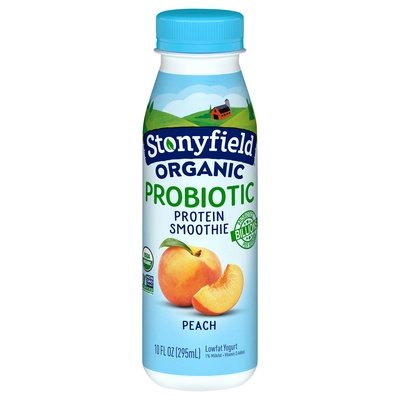 Stonyfield Organic Protein Smoothie Probiotic Peach 12/10 OZ [UNFI #167171] [ebt]