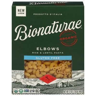 Bionaturae Rice & Lentil Pasta Gluten Free Organic Elbows 12/12 OZ [UNFI #2585214] [ebt]
