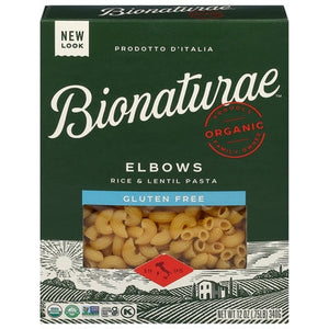 Bionaturae Rice & Lentil Pasta Gluten Free Organic Elbows 12/12 OZ [UNFI #2585214] [ebt]
