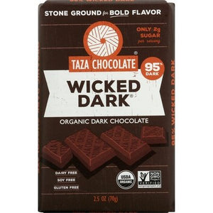 Taza Chocolate Dark Chocolate Organic Wicked Dark 10/2.5 OZ [UNFI #1689546] [ebt]