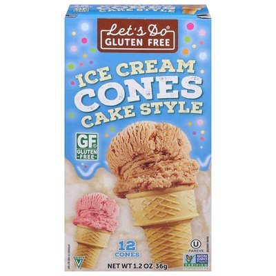 Lets Do Organic Ice Cream Cones Gluten Free Cake Style 12/1.2 OZ [UNFI #532523] [ebt]
