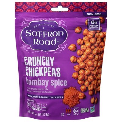 Saffron Road Crunchy Chickpeas Bombay Spice Hot 6/5.4 OZ [UNFI #2865848] [ebt]