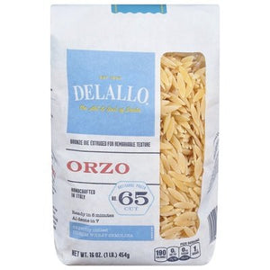Delallo Artisanal Pasta Orzo No. 65 Cut 12/16 OZ [UNFI #2985075] [ebt]