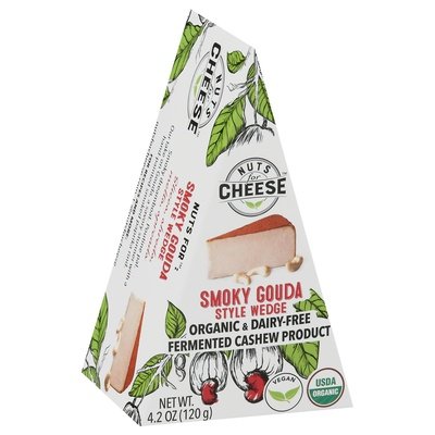 Nuts For Cheese Fermented Cashew Product Organic & Dairy-Free Smoky Gouda Style Wedge 6/4.23 OZ [UNFI #2724045] [ebt]