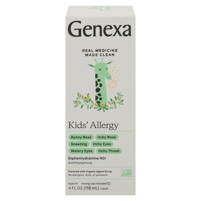 Genexa Kids Allergy Agave Syrup Liquid Ages 6+ 1/4 OZ [UNFI-CARLISLE #3017571]
