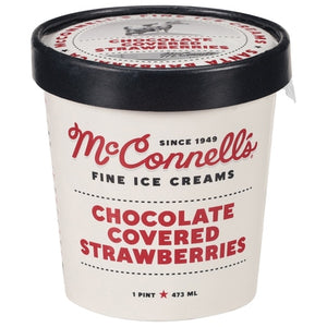 Mcconnells Ice Cream Chocolate Covered Strawberries 8/1 PINT [UNFI #01298033] [ebt]