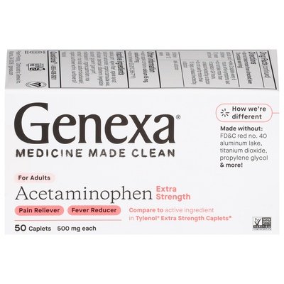 Genexa Acetaminophen Extra Strength For Adults Caplets 1/50 CT [UNFI-CARLISLE #2984599]