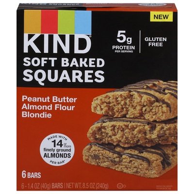 Kind Bars Peanut Butter Almond Flour Blondie Soft Baked Squares 8/6/1.4 OZ [UNFI #2949634] [ebt]