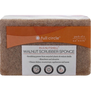 Full Circle Home Scrubber Sponge Walnut 6/2 CT [UNFI-CARLISLE #2578573]