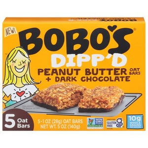 Bobos Oat Bars Oat Bars Peanut Butter + Dark Chocolate Dippd 6/5 OZ [UNFI #2935153] [ebt]
