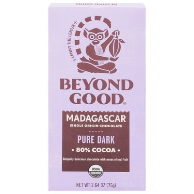 Beyond Good Single Origin Chocolate Madagascar Pure Dark 80% Cocoa 12/2.64 OZ [UNFI-CARLISLE #2642197] [ebt]